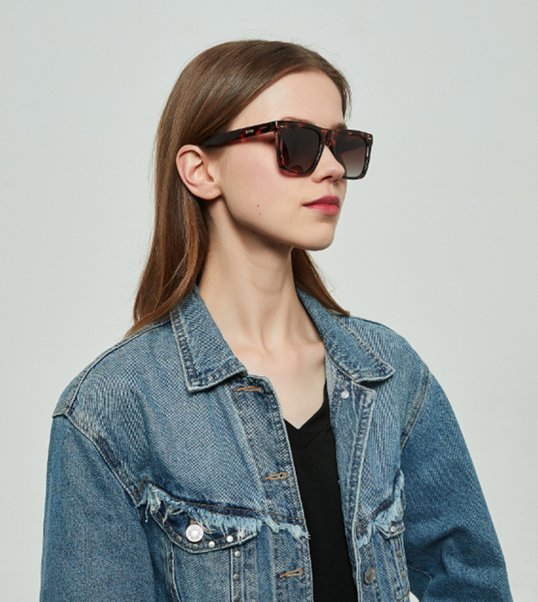 Patterned Polarized Wayfarer Sunglasses