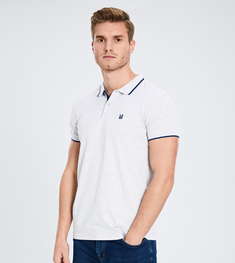 Buy LC Waikiki Polo Neck Basic T Shirt In Ivory 6thStreet Qatar