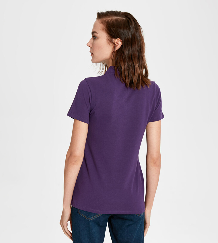 Jersey Body Tshirt Short Sleeves - Dark Purple