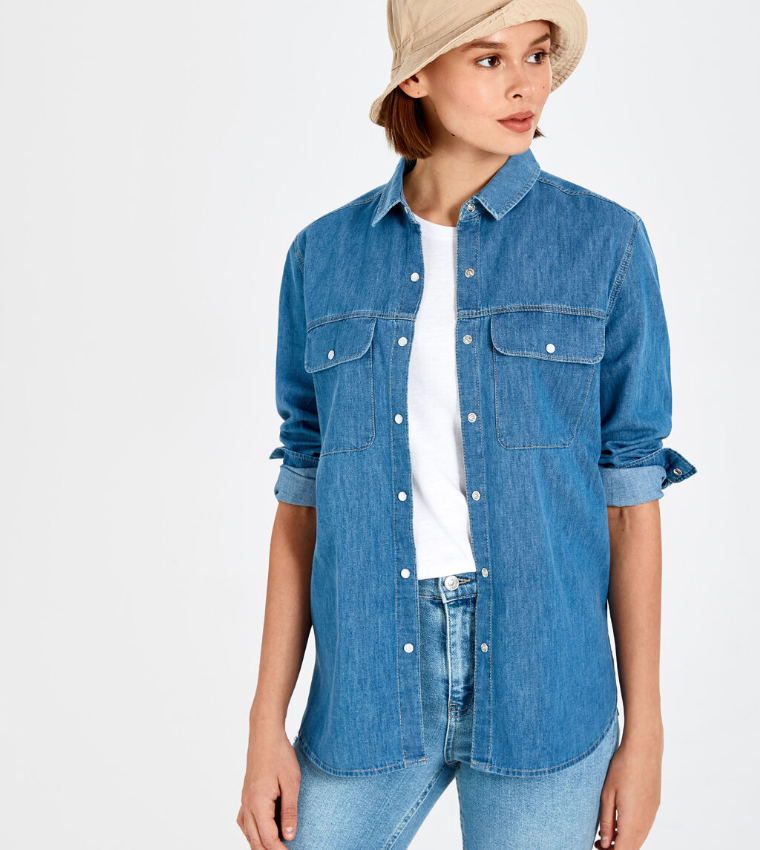 Lc Waikiki Womens Oversized Shirt Jacket Buy LC Waikiki Woven