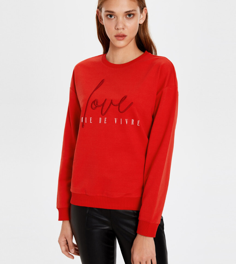 Jersey Body Tshirt Long Sleeves - Bright Red