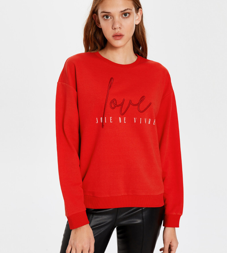 Jersey Body Tshirt Long Sleeves - Bright Red