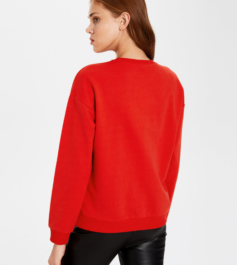 Jersey Body Tshirt Long Sleeves - Bright Red