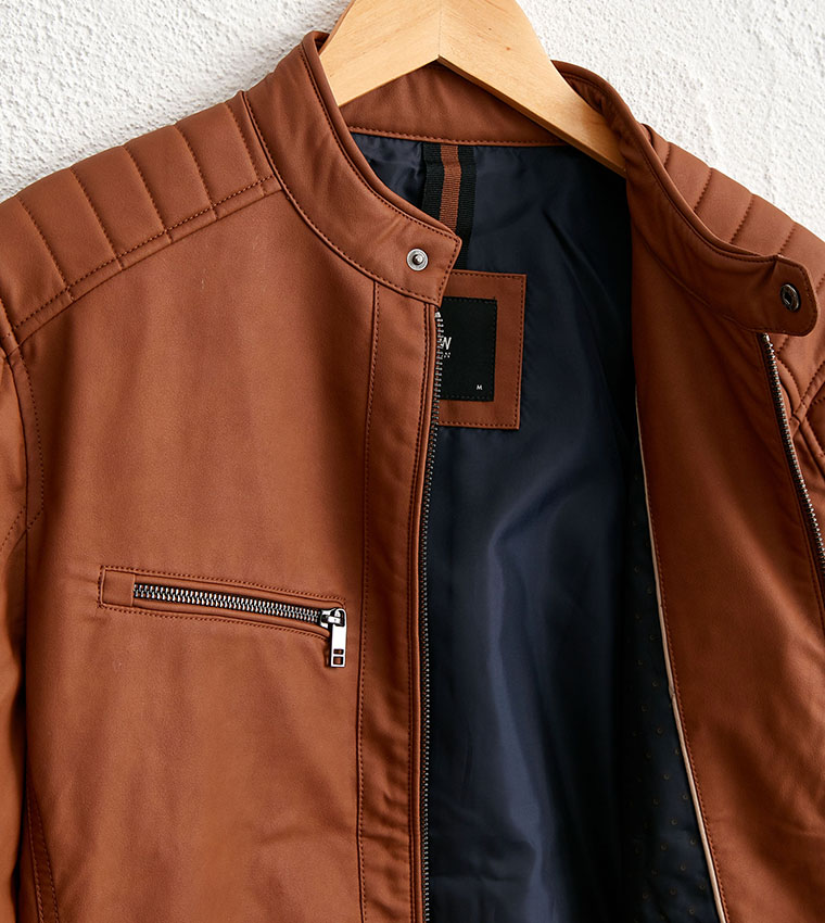 Mens Jackets Lc Waikiki Leather Jacket LC Waikiki Standard Mold