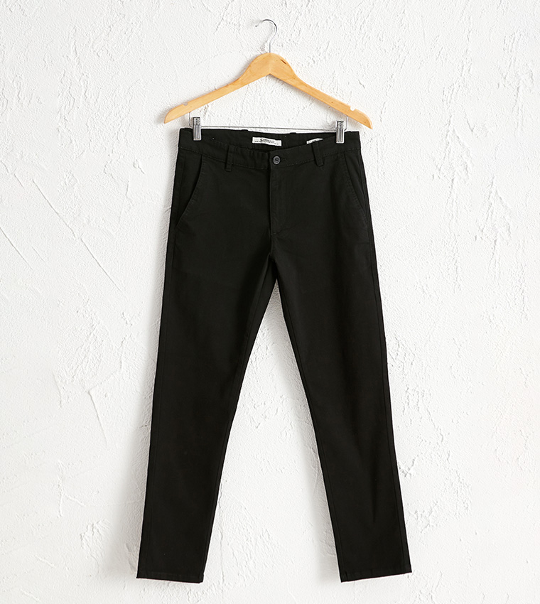 Buy LC Waikiki Extra Slim Fit Chino Trousers Black In Black