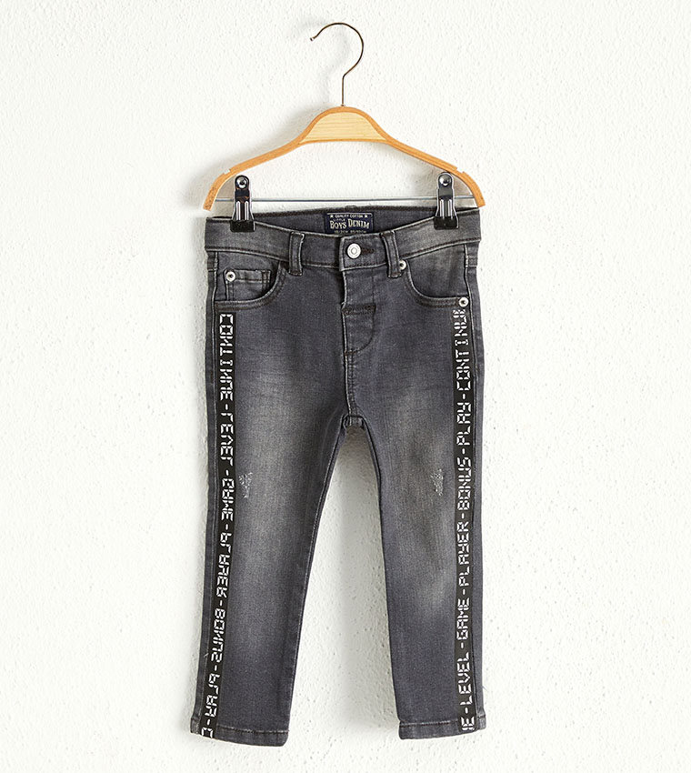 Baby Boy Plain Skinny Medium Thickness Five Pocket Jean  Black