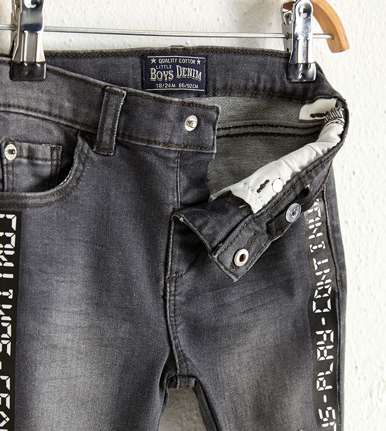 Baby Boy Plain Skinny Medium Thickness Five Pocket Jean  Black