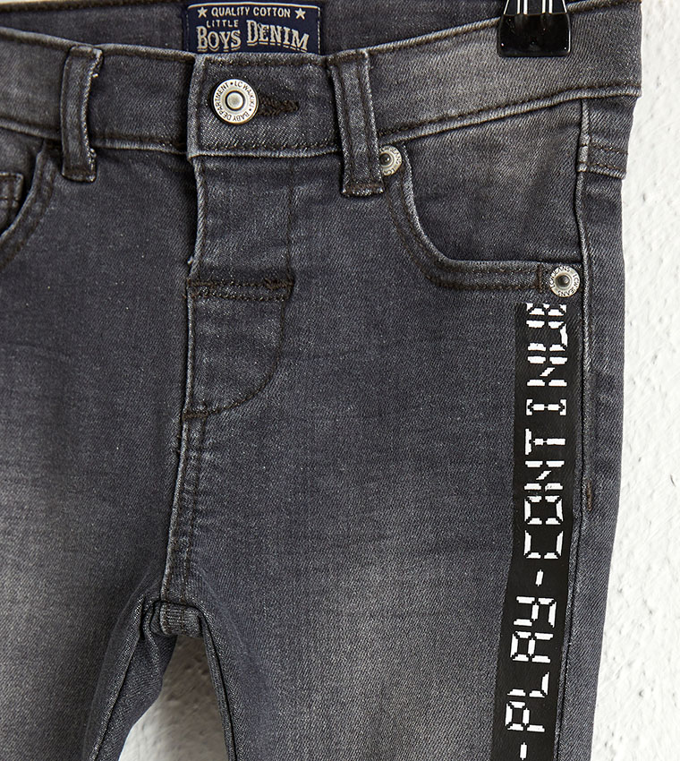 Baby Boy Plain Skinny Medium Thickness Five Pocket Jean  Black