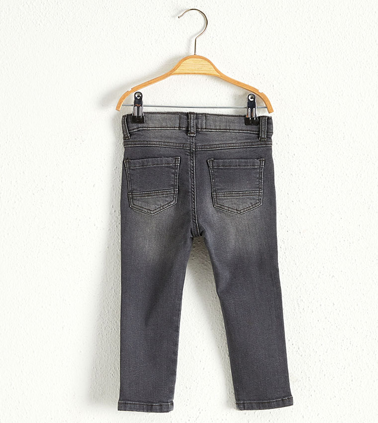 Baby Boy Plain Skinny Medium Thickness Five Pocket Jean  Black