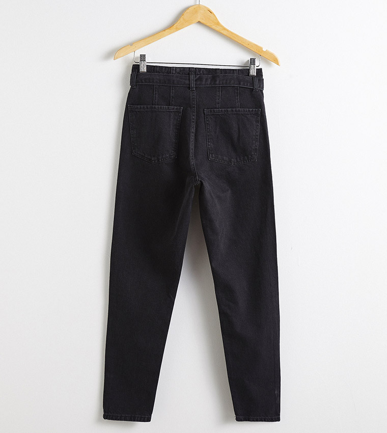 Buy LC Waikiki Belted Mom Jeans Black In Black 6thStreet UAE