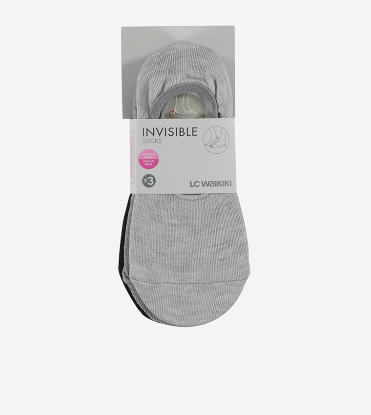 Mixed No Show Sock 3-Pack, Premium Invisible Socks