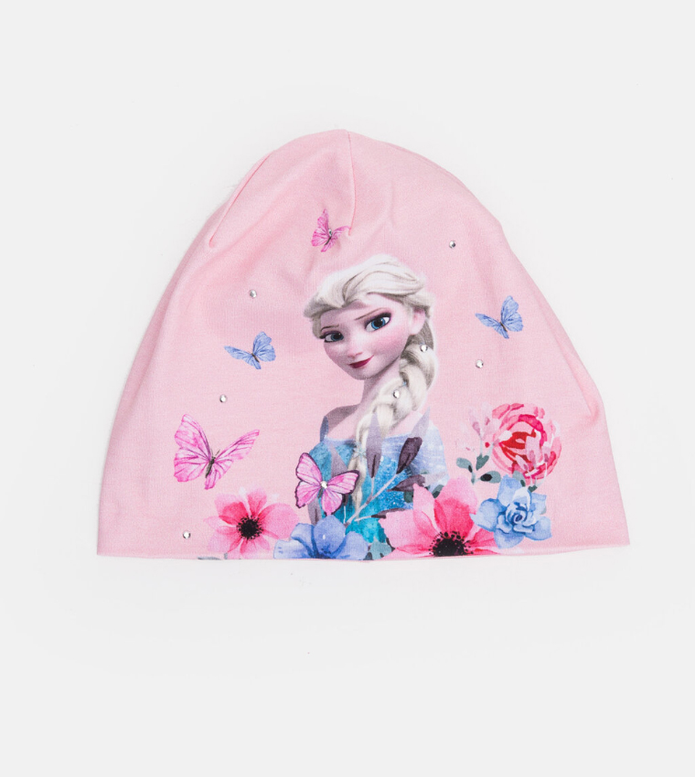 Buy LC Waikiki Elsa Frozen Printed Cotton Beret Light Pink Print