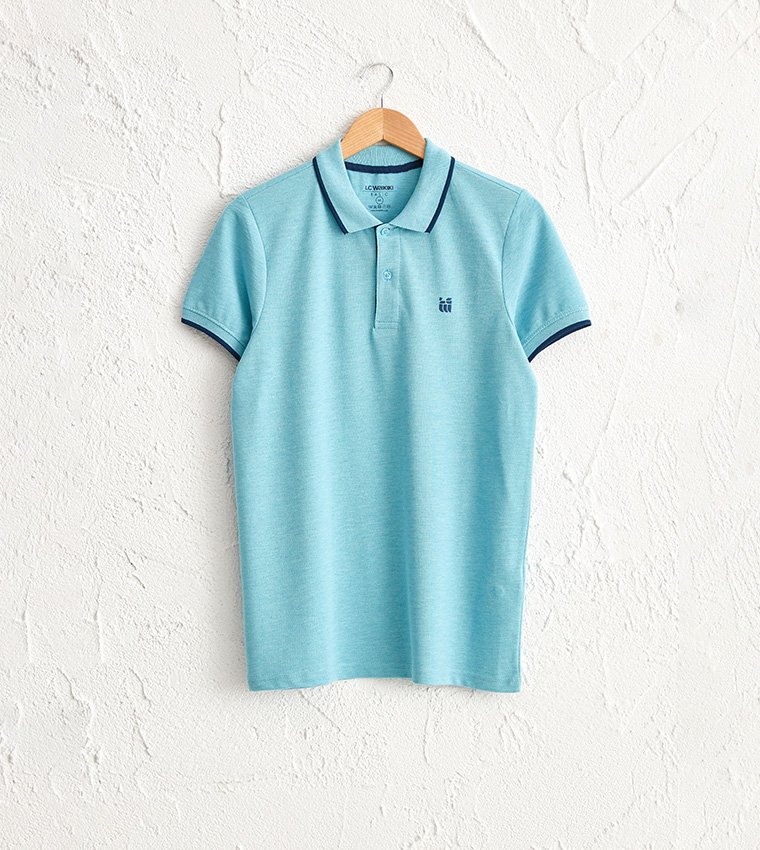 Buy LC Waikiki Polo Neck Pique T Shirt In Blue 6thStreet UAE