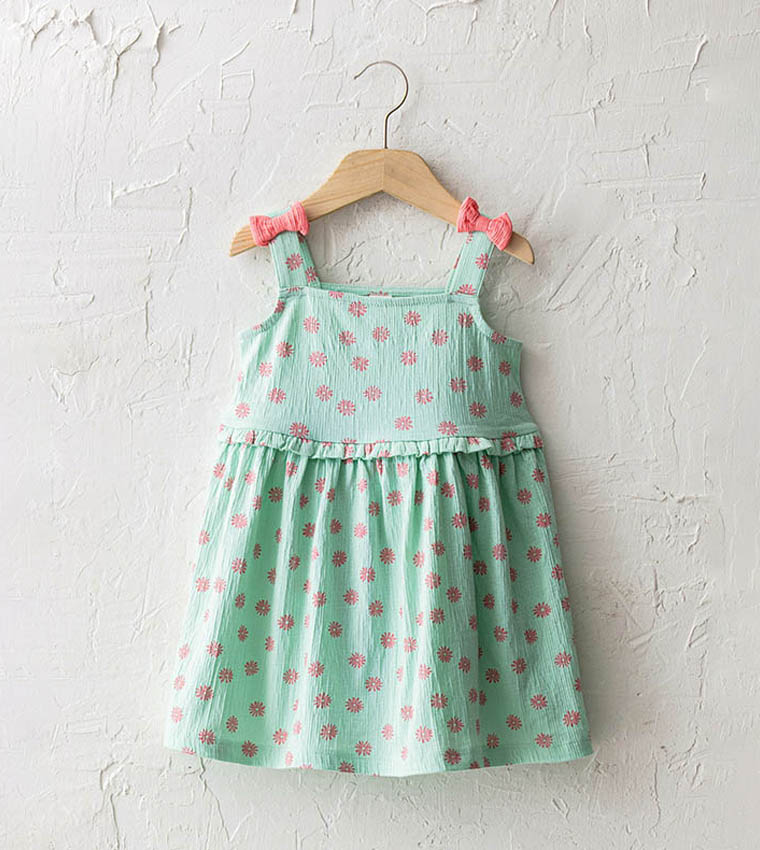 Buy LC Waikiki Strappy Square Neck Printed Baby Girl Dress In