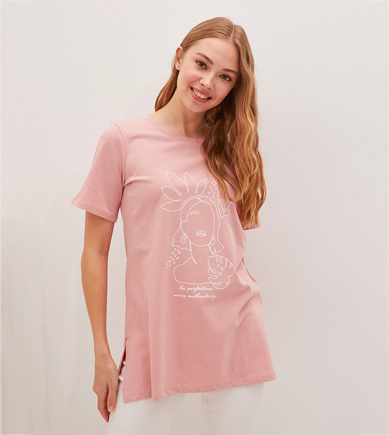Crew Neck Printed Short Sleeve T-Shirt