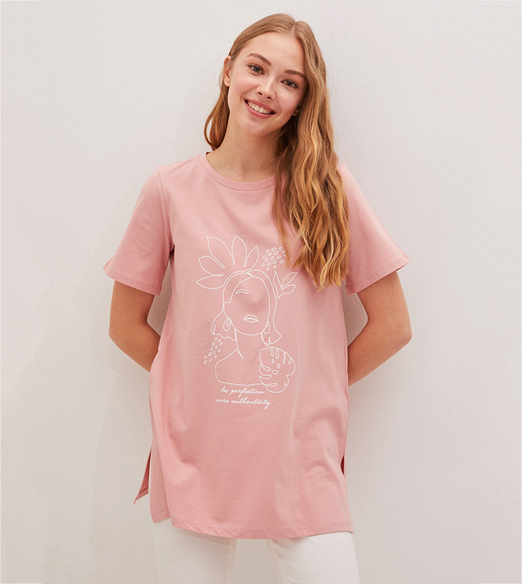 Crew Neck Printed Short Sleeve T-Shirt