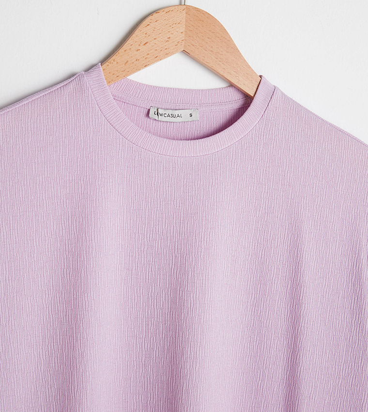Crew Neck Straight Short Sleeve Tunic
