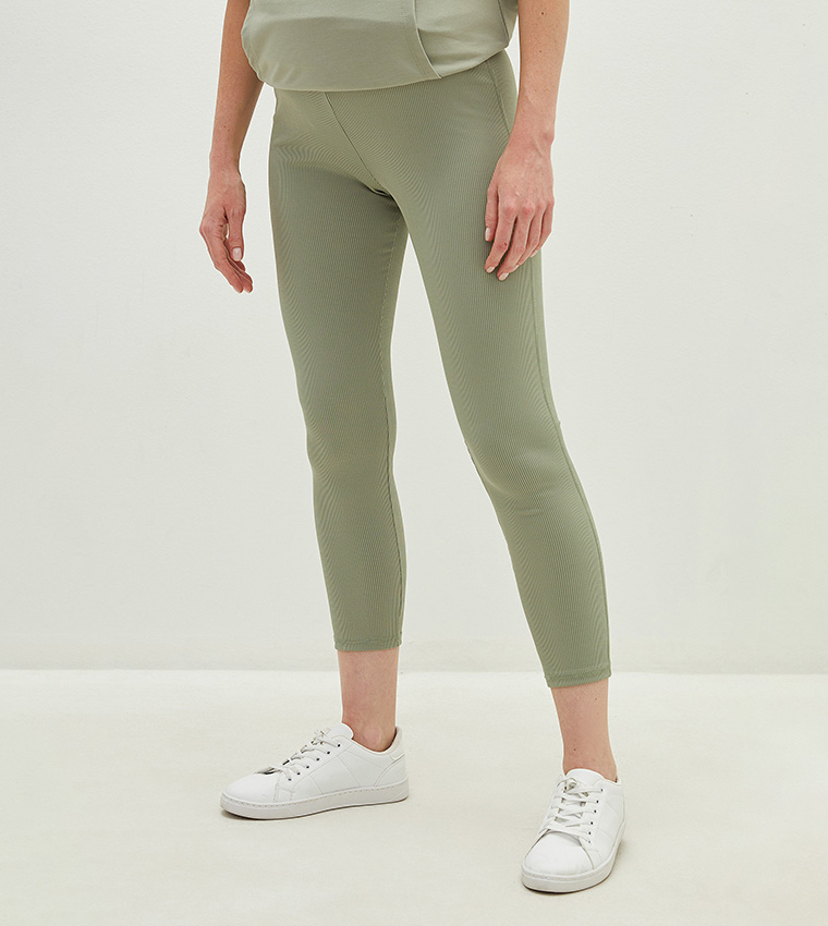 Buy LC Waikiki Plain Single Jersey Leggings In Green