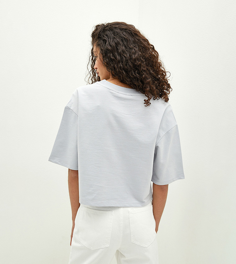 Crew Neck Straight Short Sleeve T-Shirt