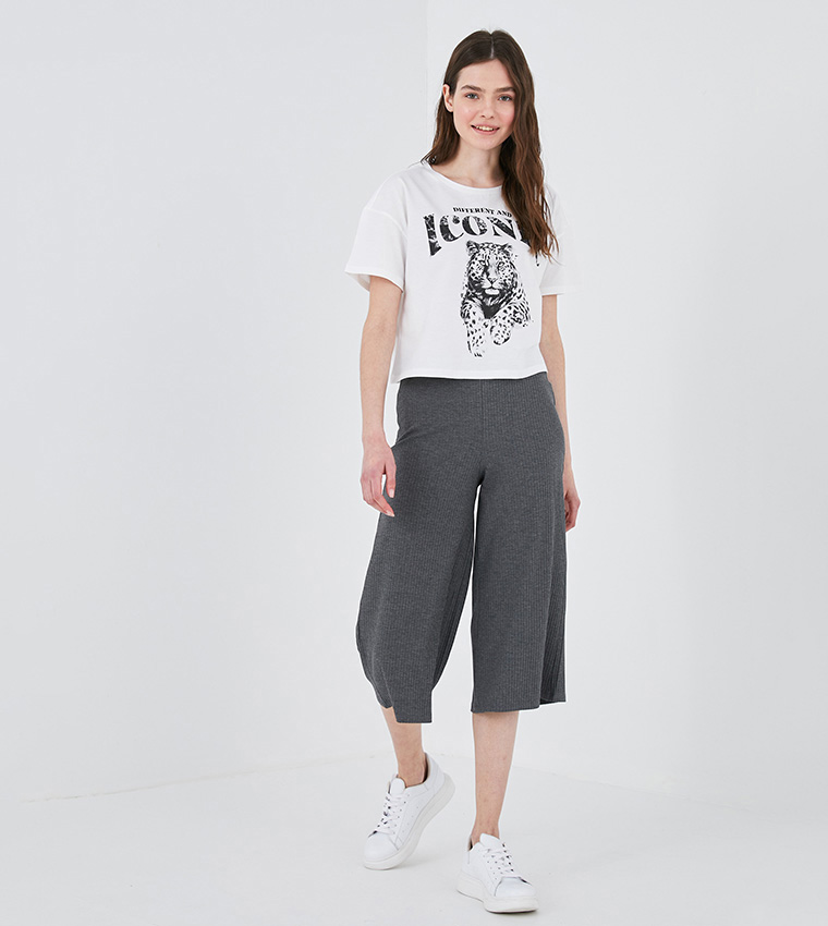 Crew Neck Printed Short Sleeve T-Shirt