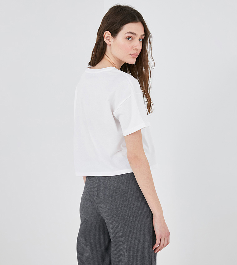 Crew Neck Printed Short Sleeve T-Shirt