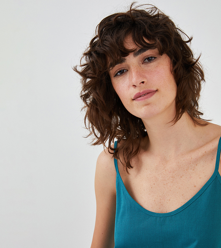 Xside U-Neck Strap Straight A-Line Dress