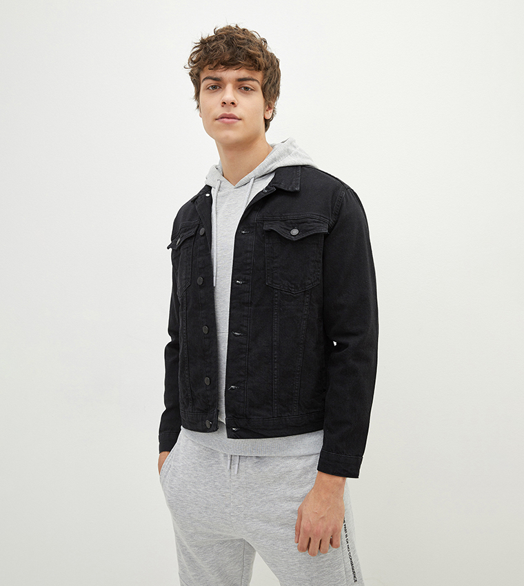 Black jeans jacket deals mens