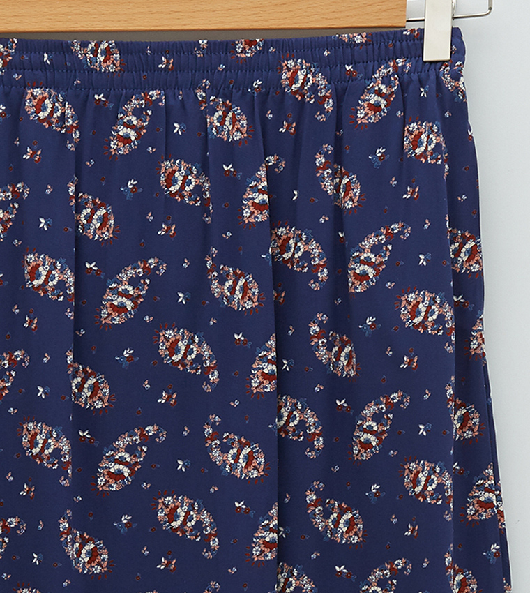 Buy LC Waikiki Grace Floral A Line Viscose Skirt In Blue