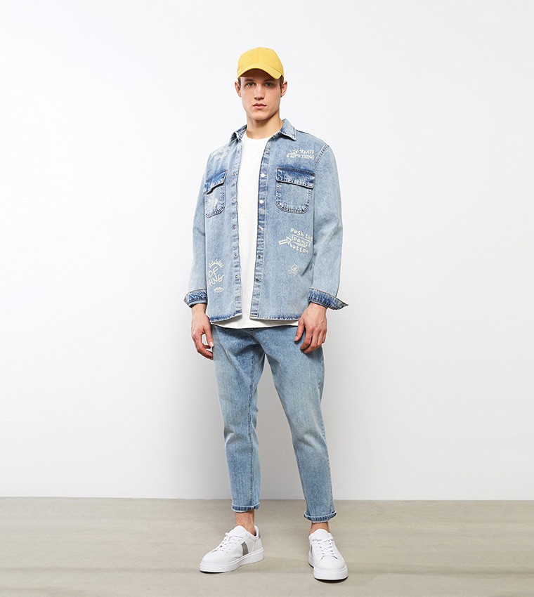 LC Waikiki Printed Casual Denim Jacket 