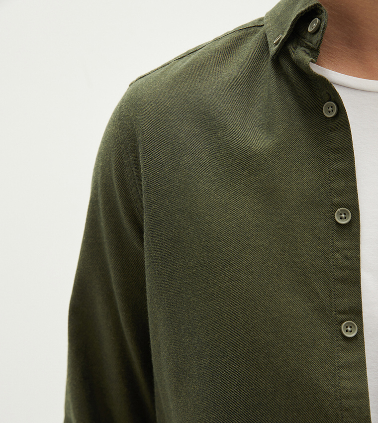 Basic Slim Fit Gabardine Shirt