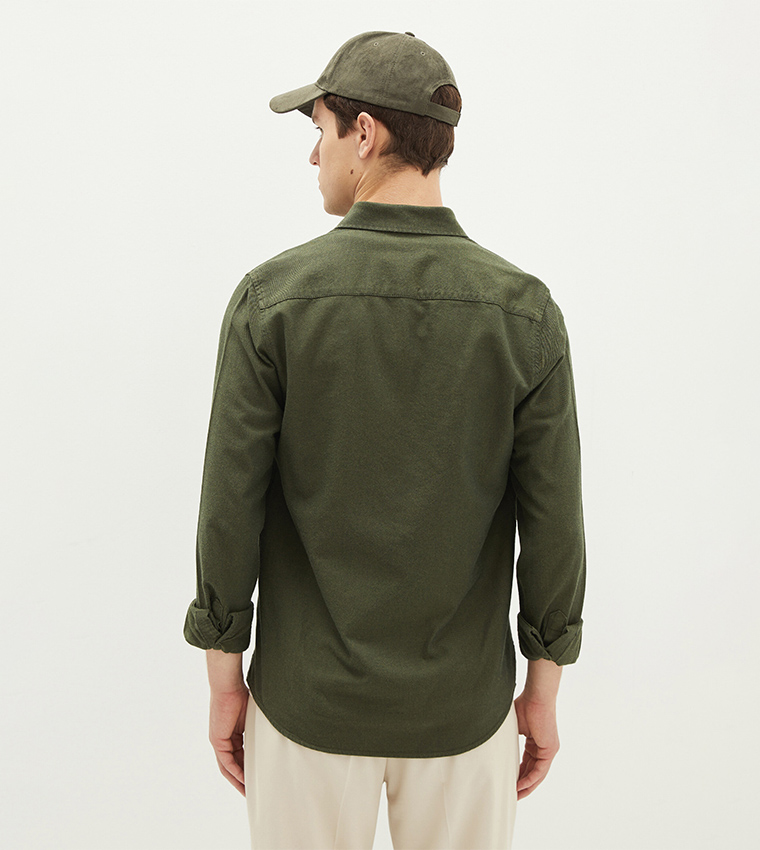 Basic Slim Fit Gabardine Shirt