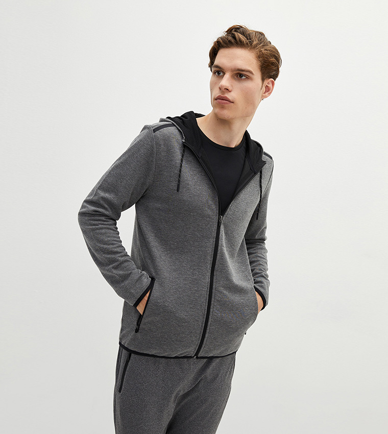 Buy LC Waikiki Slim Fit Hoodie Active Sports Cardigan In Grey ...