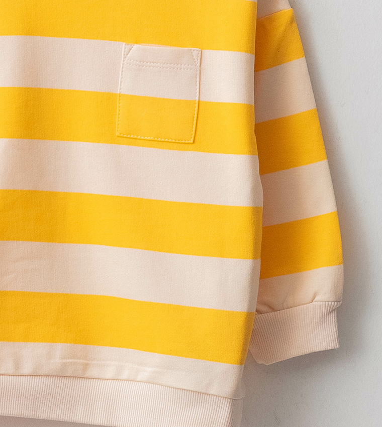 Striped Crew Neck Long Sleeve Standard Medium Thickness Set 