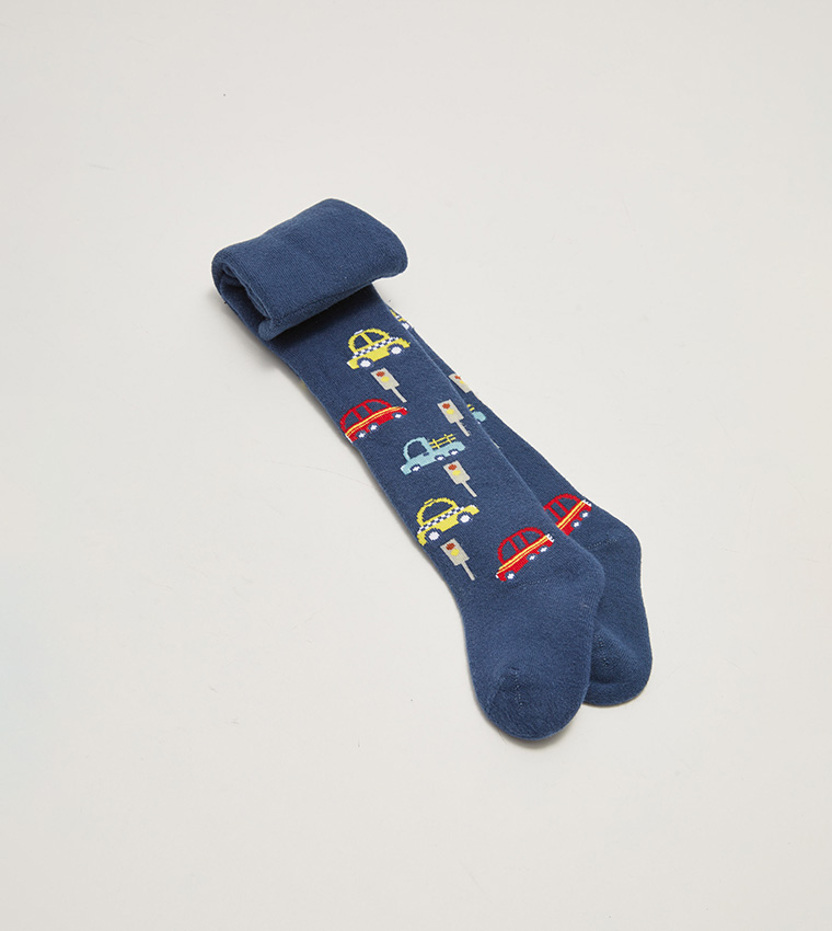 Buy LC Waikiki Printed Baby Boy Tights In Navy 6thStreet Kuwait