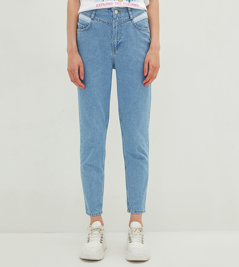 Buy LC Waikiki High Waist Mom Fit Pocket Detailed Rodeo Jean In