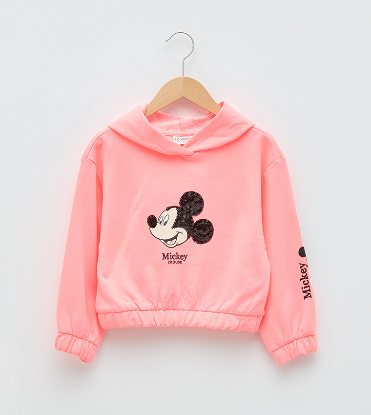 Pink store mickey sweatshirt