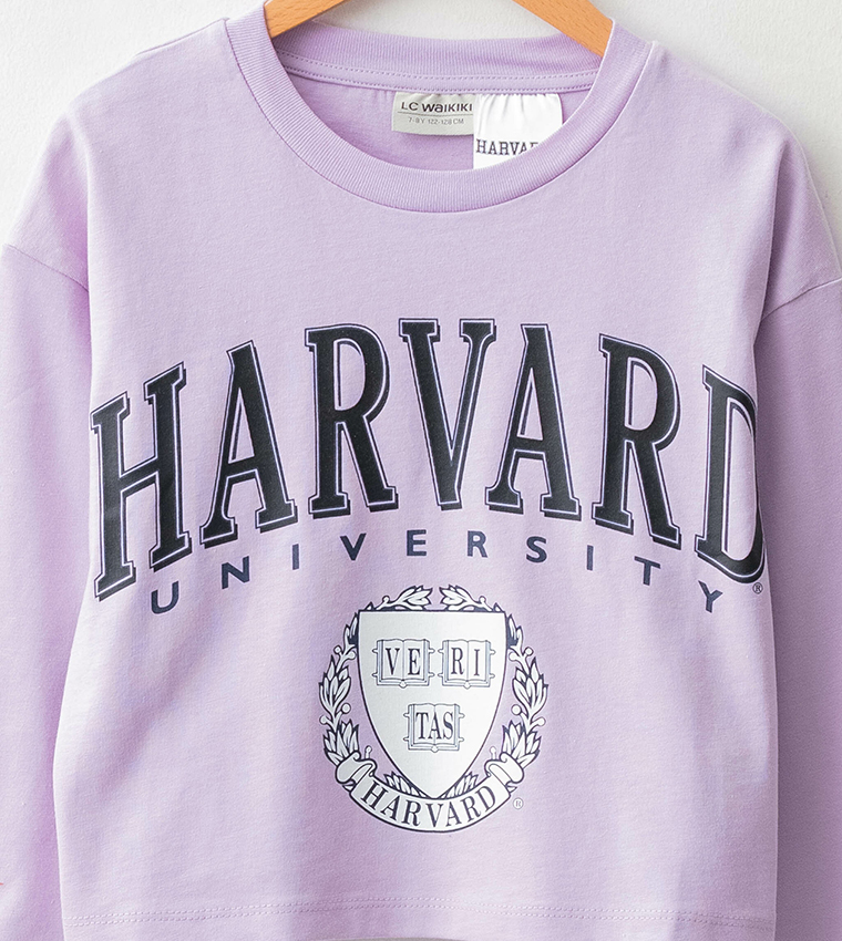 Harvard University Crimsonマスコット長袖Tシャツ GU Harvard Harvard university 1