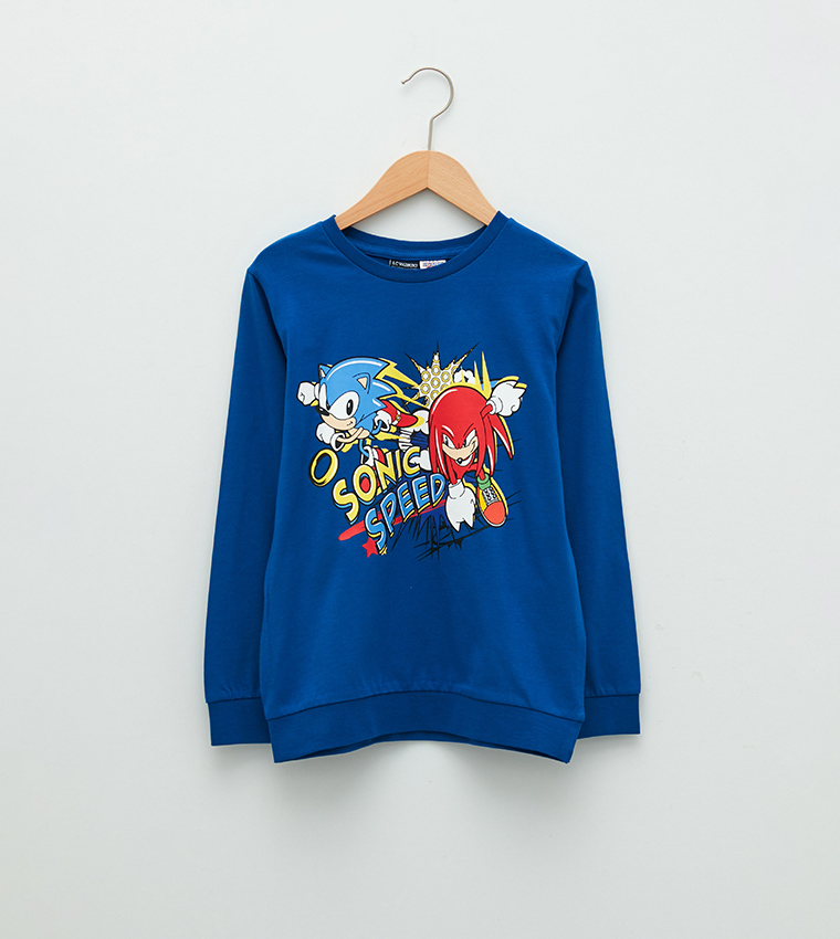 Buy LC Waikiki Crew Neck Sonic Printed Long Sleeve Boy Sweatshirt