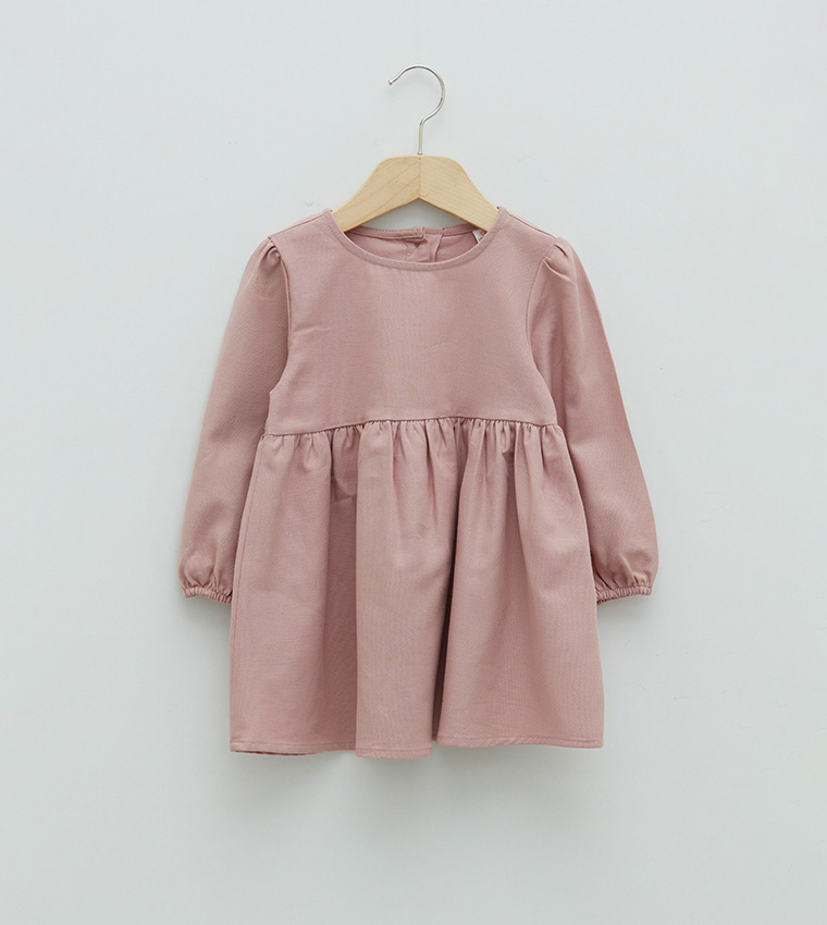 Buy LC Waikiki Crew Neck Long Sleeve Basic Baby Girl Dress And Sweater