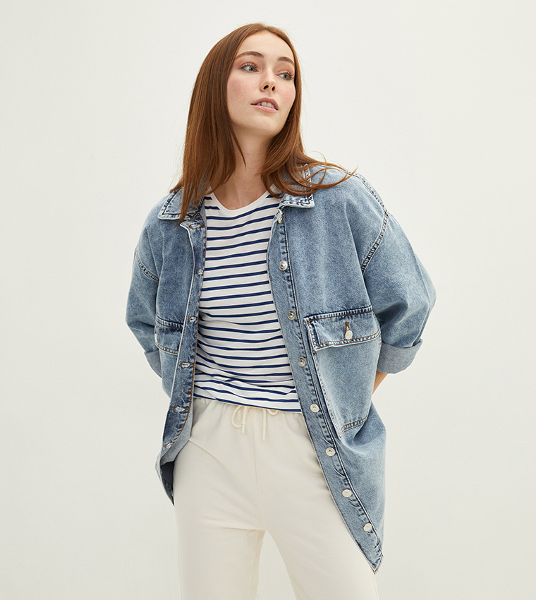 Jean sales long jacket