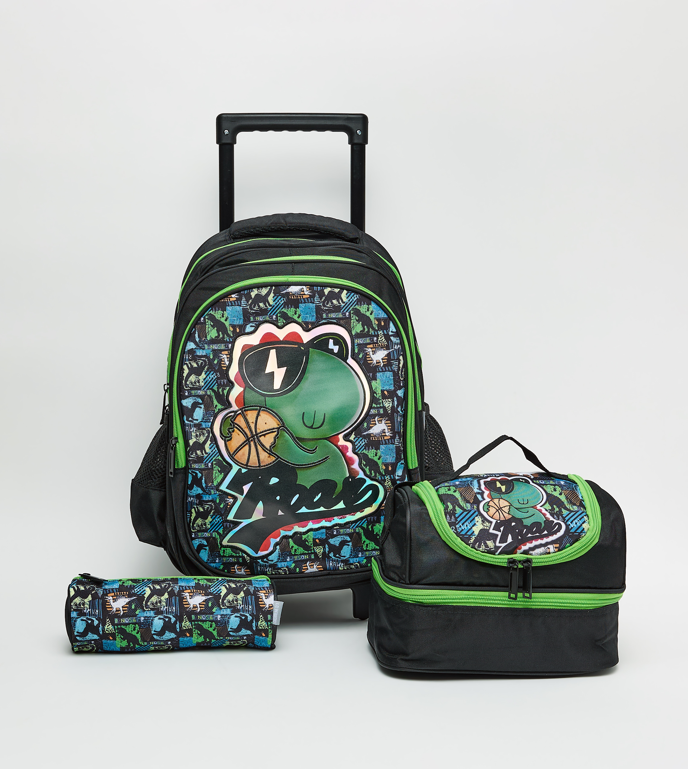 Printed 16" Trolley Backpack Set
