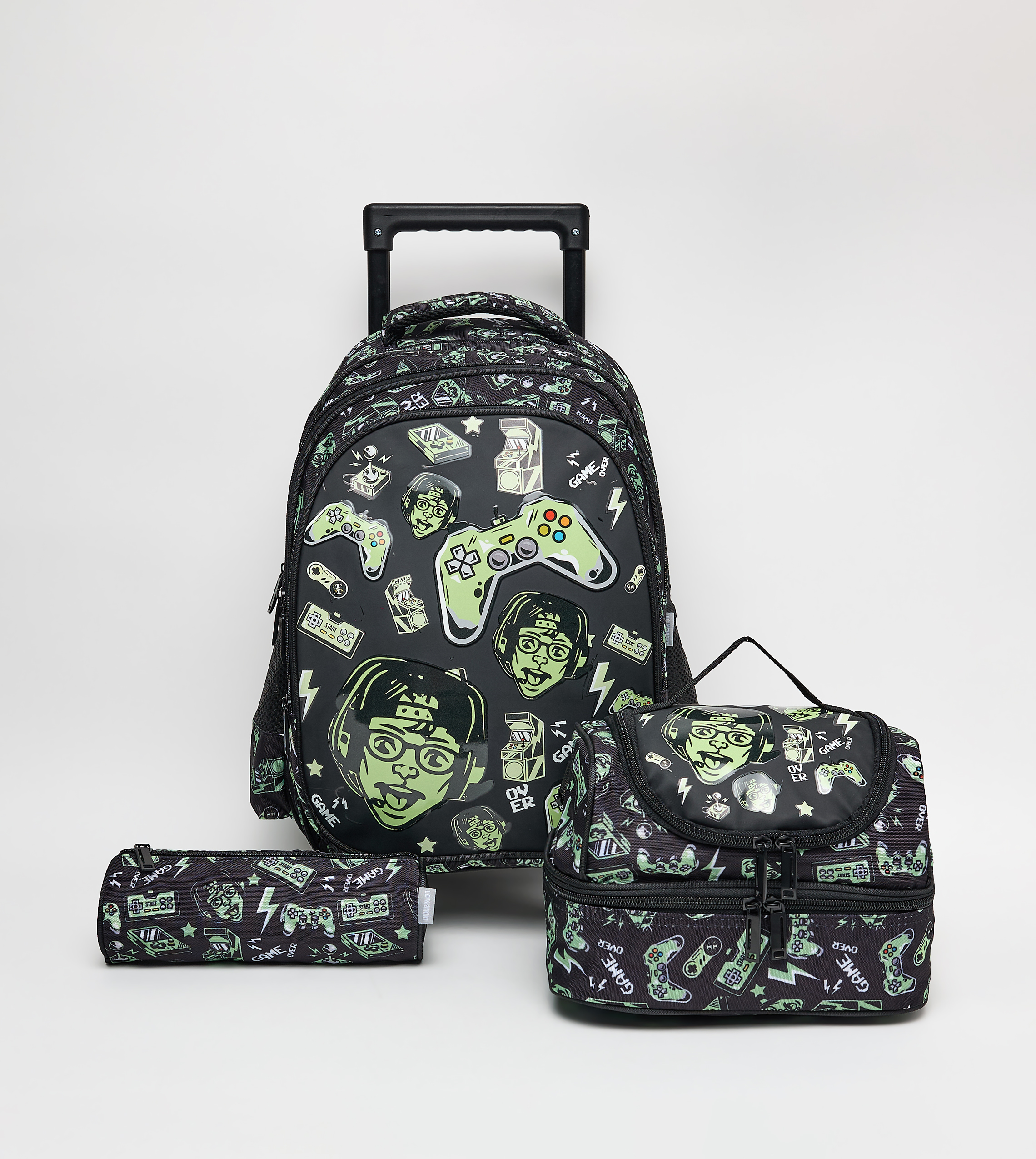 Printed 16" Trolley Backpack Set