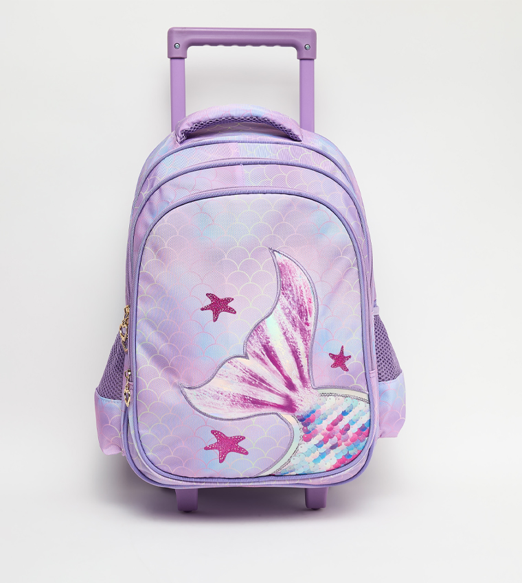 Printed 16" Trolley Backpack Set