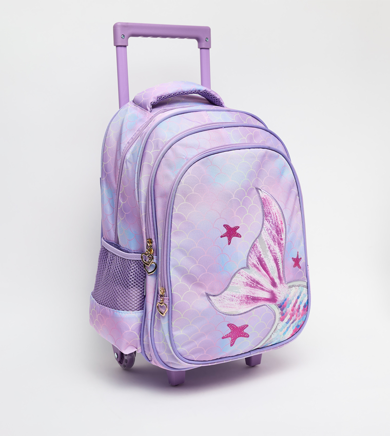 Printed 16" Trolley Backpack Set
