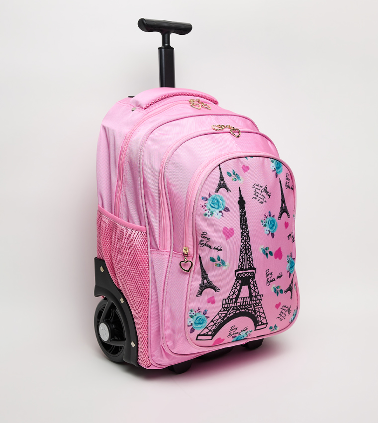 Printed Front Pocket 18" Trolley Backpack