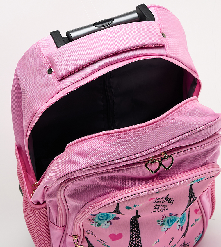 Printed Front Pocket 18" Trolley Backpack