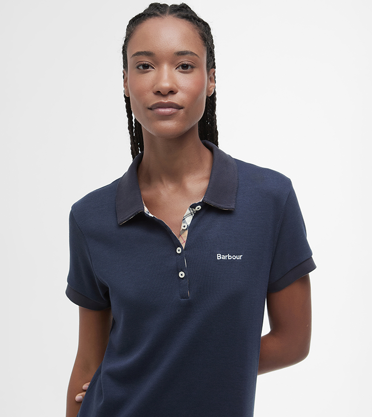 Buy Barbour MONOTYPE Embroidered Short Sleeves Polo Dress In Navy