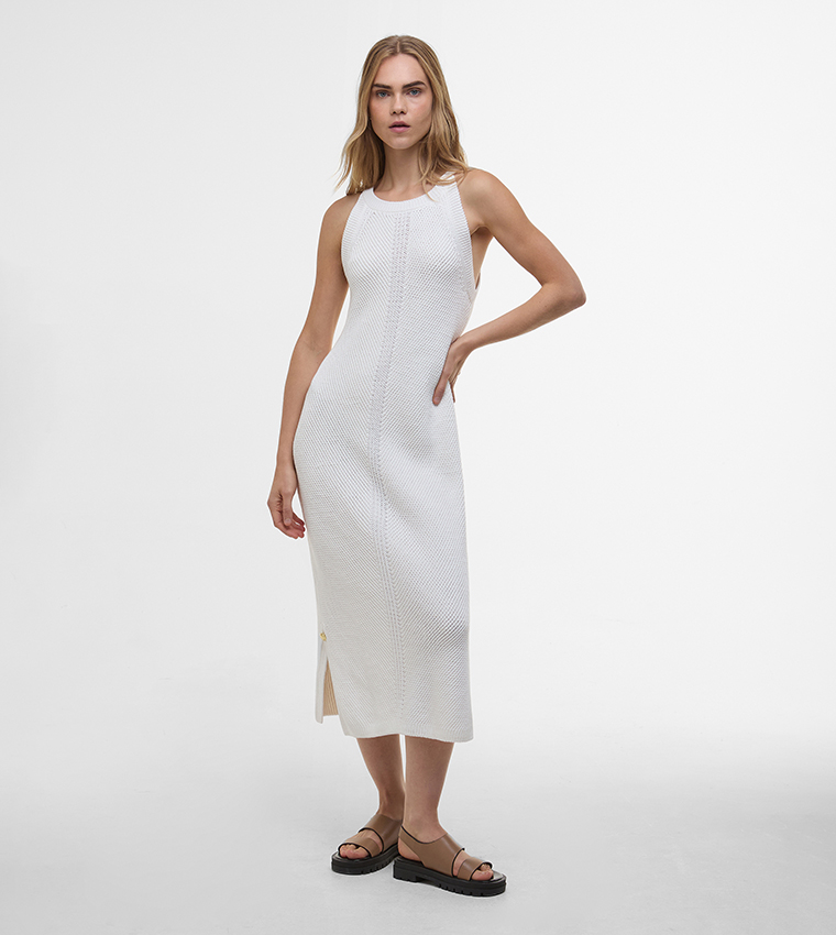 DAKOTA Solid Sleeveless Knitted Midi Dress
