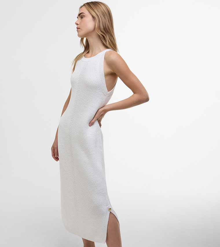 DAKOTA Solid Sleeveless Knitted Midi Dress