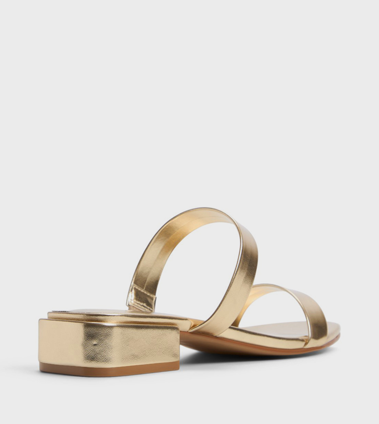 LEAAH Metallic Low Heel Sandals